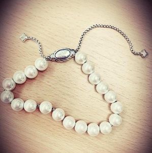 DY Sterling Silver  Beaded Pearls Bracelet